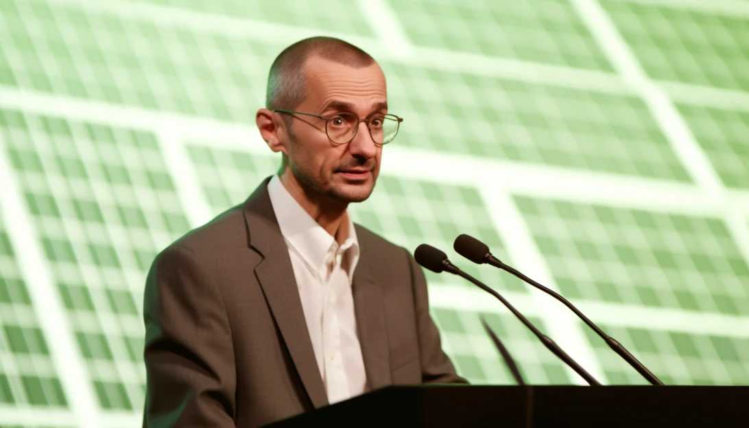 John Podesta discussing clean energy initiatives at a press conference (taken with Canon EOS R5)