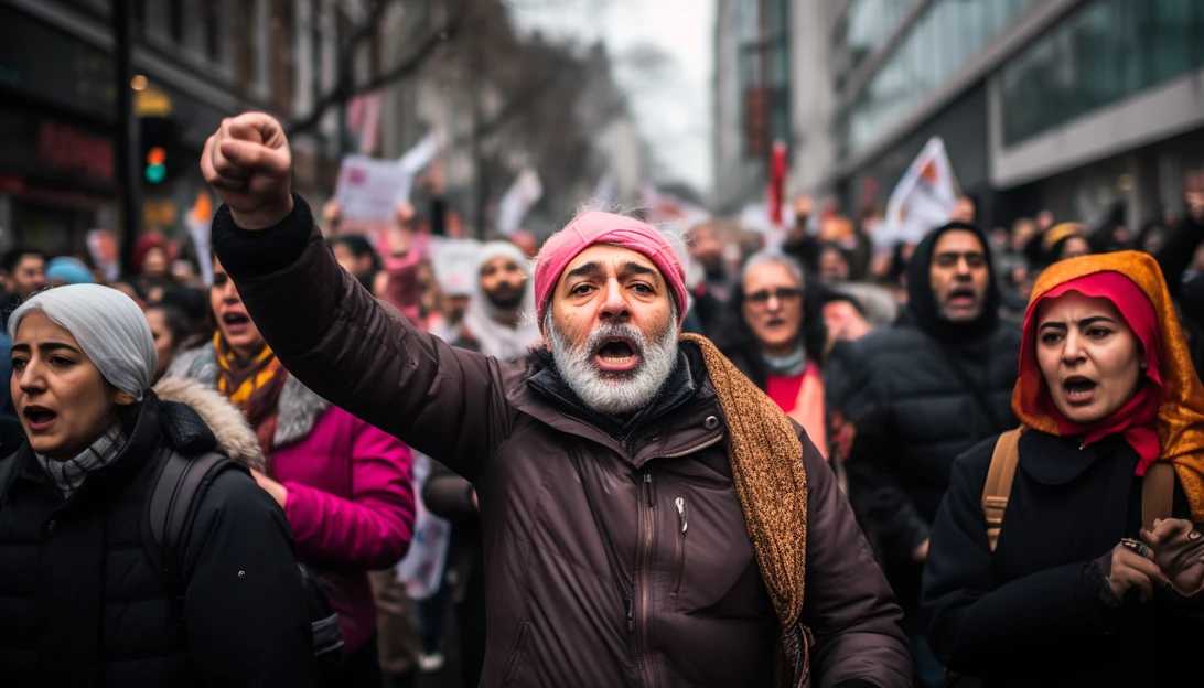 Protesters demonstrating against Iranian aggression in the Middle East, taken with a Sony Alpha A7III
