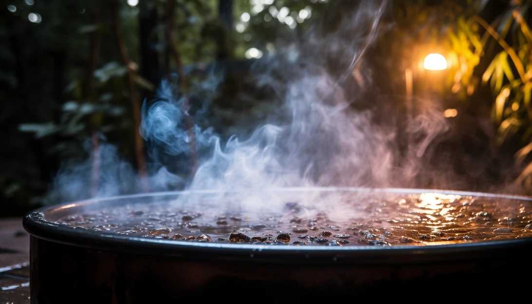 A close-up of a hot tub, similar to the one where Matthew Perry was found, taken with a Nikon D850.