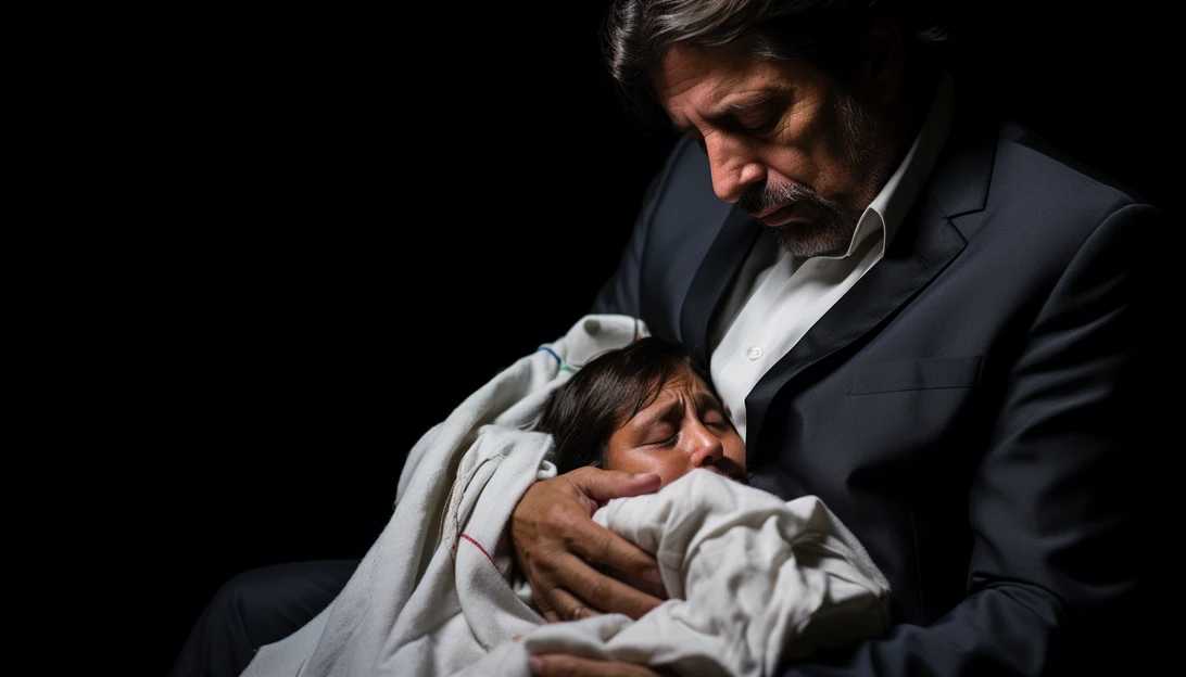 Al Pacino holding his newborn son, Roman, taken with a Canon EOS 5D Mark IV.