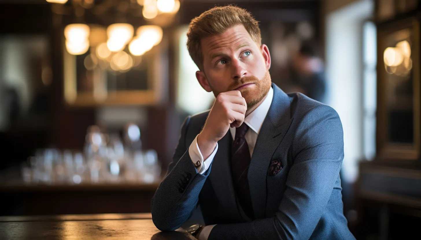 Prince Harry caught in a pondering gaze during an event, reminiscent of the tension under the mirth. (Taken with Nikon D850)