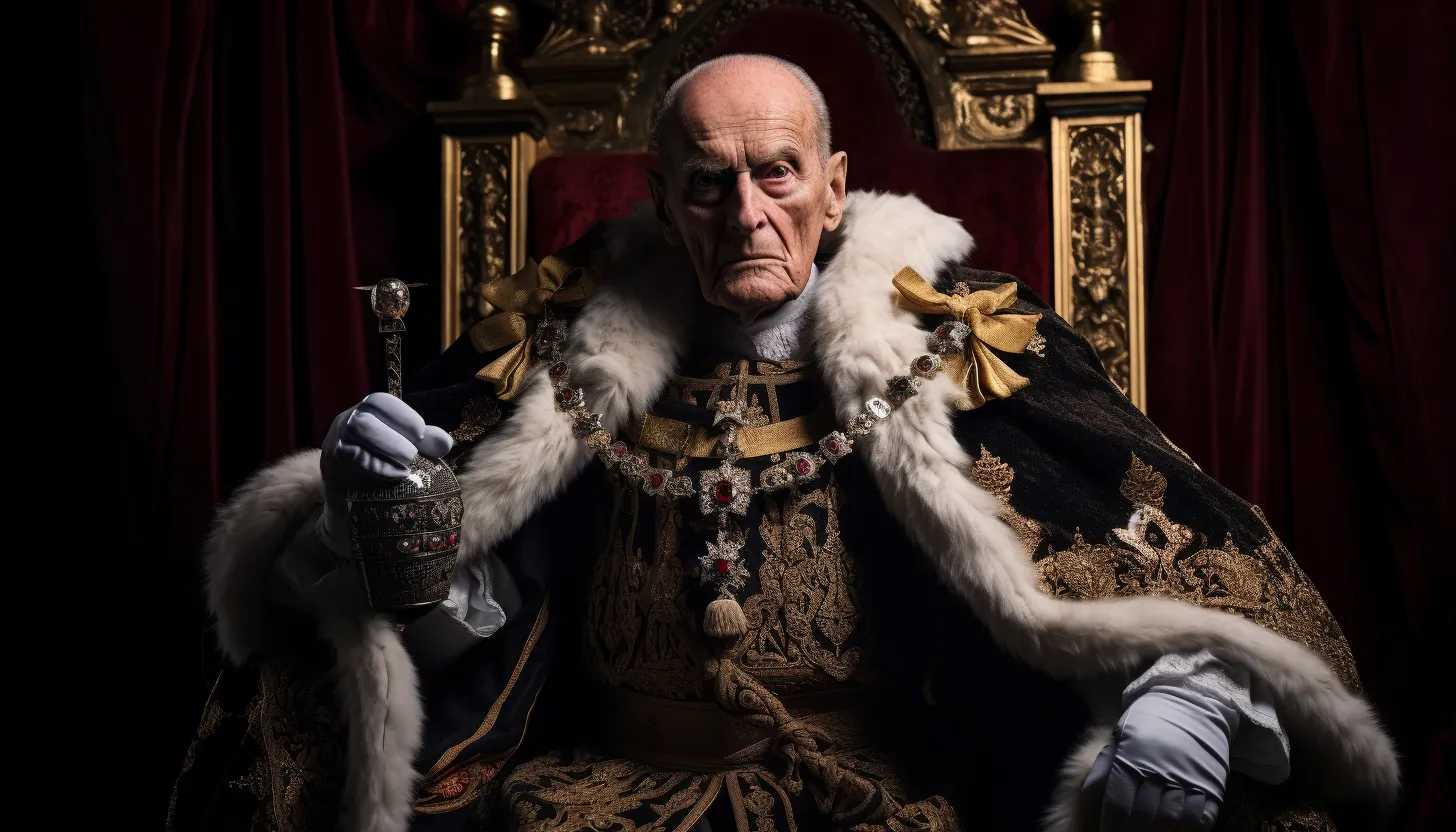 A portrait shot of King Charles III in his regalia, evoking power and restraint, mirroring the complexity of his relationship with Harry. (Taken with Canon EOS 5D Mark IV)
