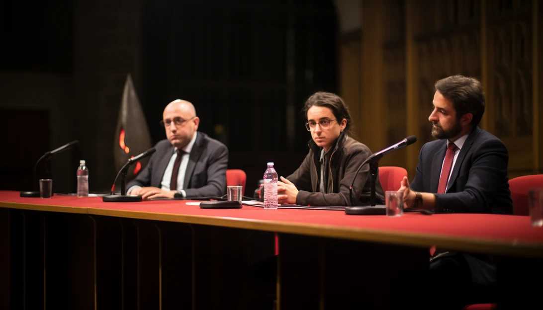 An image of a panel discussion at Cornell University addressing antisemitism, highlighting the need for action, taken with a Nikon Z6 II.