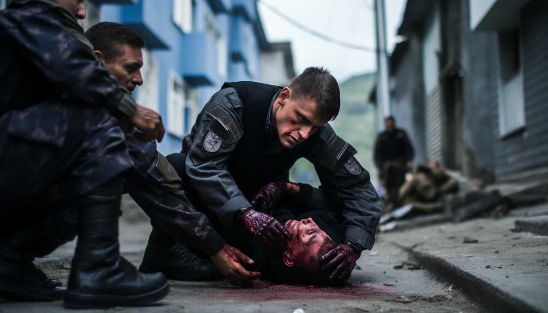 A tense moment between masked Serb gunmen and Kosovo police, captured by a photojournalist at the scene.