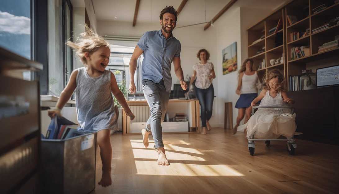 A family happily moving into their new home, taken with a Canon EOS 5D Mark IV