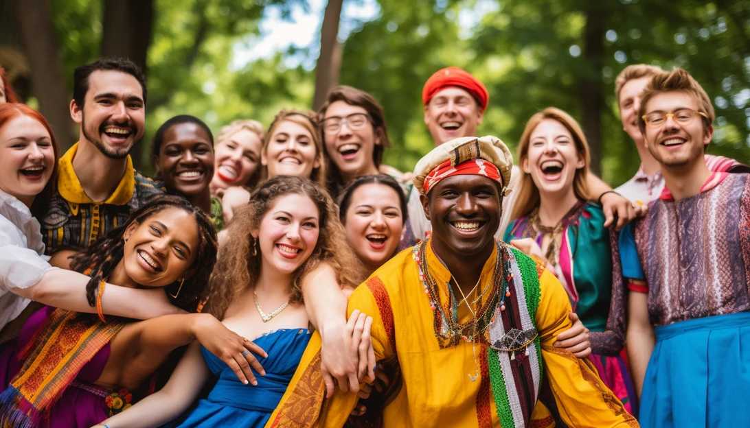 A vibrant photo of a diverse group of people from different cultural communities in Minnesota, coming together and celebrating their shared heritage. [taken with Sony Alpha A7 III]