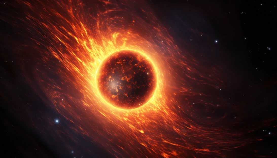 An artist's rendering of a record-breaking black hole, taken with the Hubble Space Telescope.
