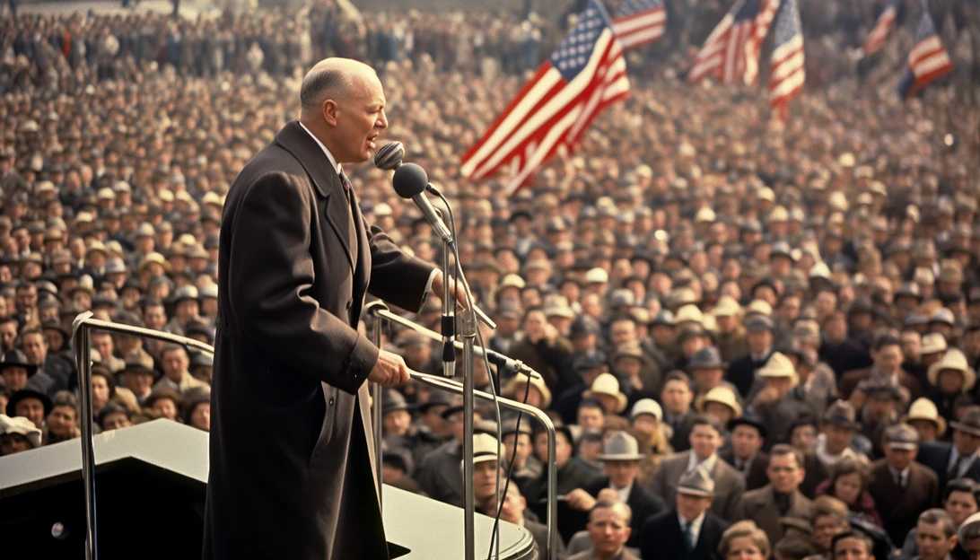 Armistice Day was changed to Veterans Day by President Eisenhower in 1954. [Image: A photo of President Dwight D. Eisenhower addressing a crowd, taken with a Canon EOS-1D X Mark III camera]