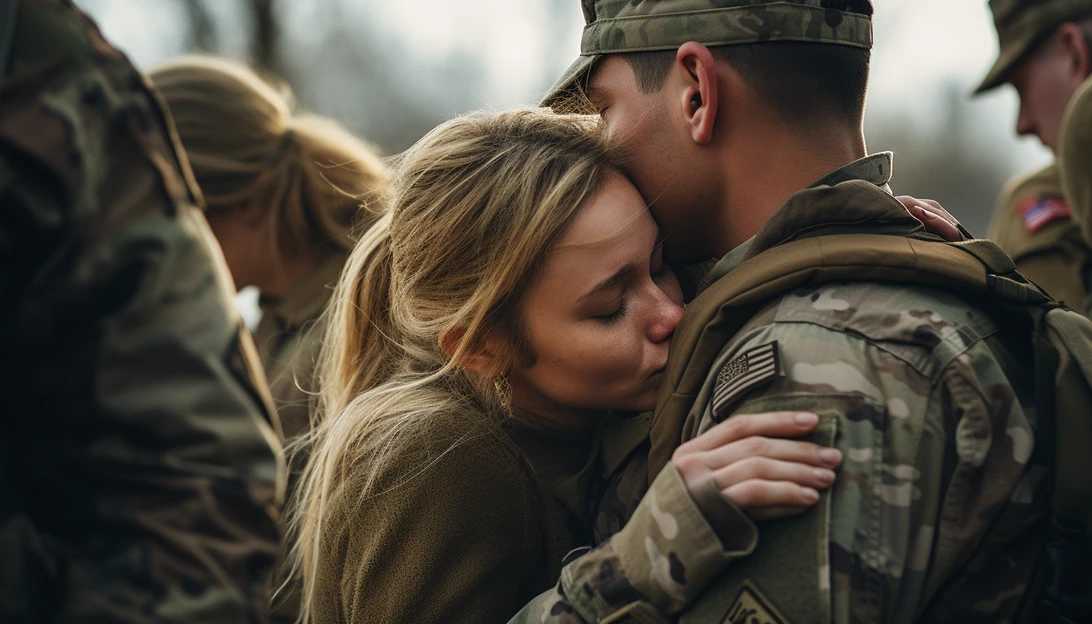 A photo of a military family embracing each other, highlighting the love and support they provide to the veterans in their lives. (Taken with Canon EOS 5D Mark IV)