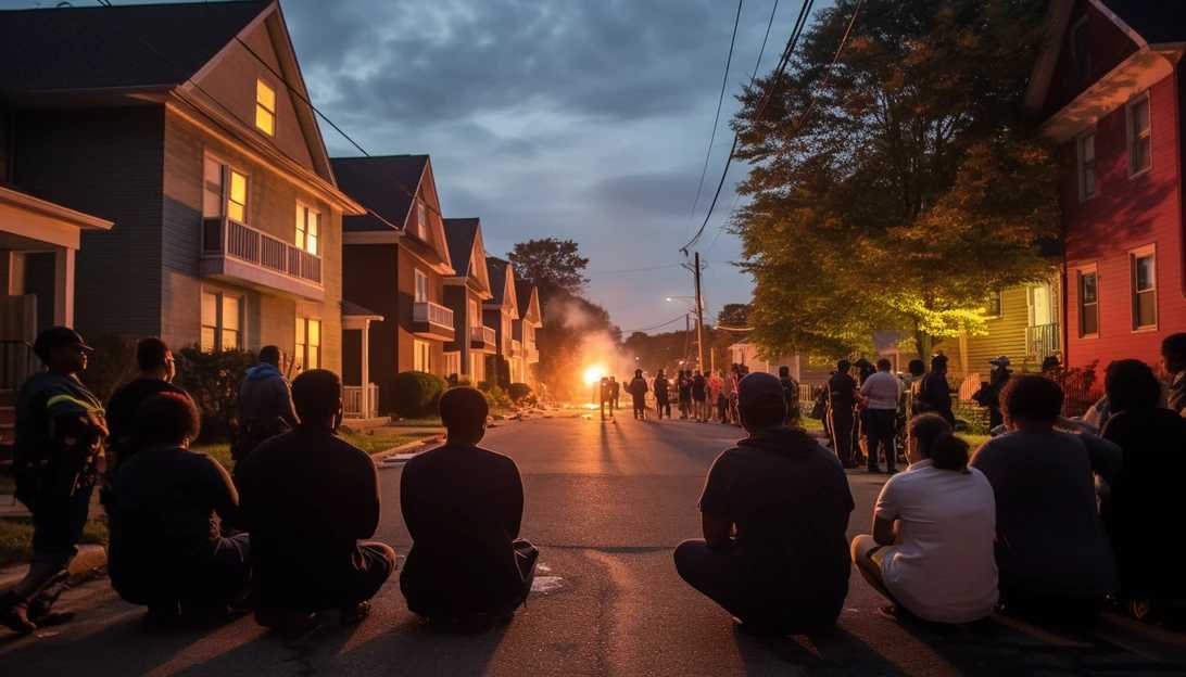 Residents of the Maryland neighborhood, gathered together as a community, determined to increase safety measures, taken with a Sony A7III.