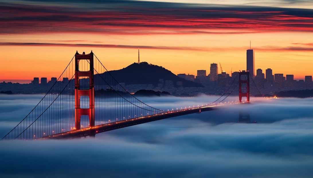 A photo of the iconic Golden Gate Bridge in San Francisco, California, taken with a Canon EOS 5D Mark IV.