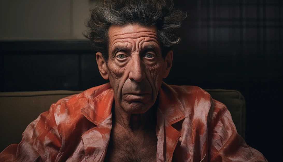 Michael Richards reflecting on his outburst, photographed with a Canon EOS R.
