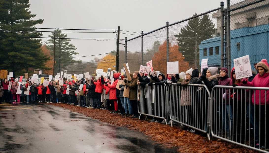An image of teachers picketing outside Northern Massachusetts district's schools during the ongoing strike, captured with a Nikon D850.