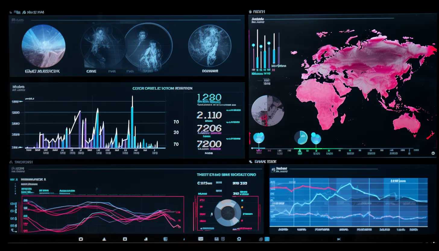 A shot of a computer screen showcasing AI analytics of a medical data set, taken with a Canon EOS 5D Mark IV, symbolizing AI's assistance in medical diagnoses.