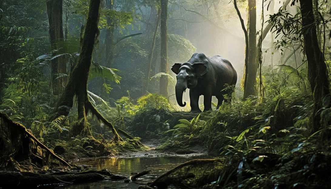 An awe-inspiring image, captured with a Canon EOS R5 camera, showcases the lush tropical forest habitat of Sumatra, where the remaining Sumatran rhinos reside. This serene environment is crucial for their survival.