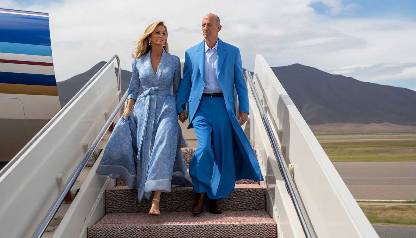An image of President Biden and First Lady Jill Biden disembarking from Air Force One upon their arrival in Hawaii, highlighting the gravity of their mission. The solemn expressions on their faces set the tone for their visit - taken with Nikon D850.