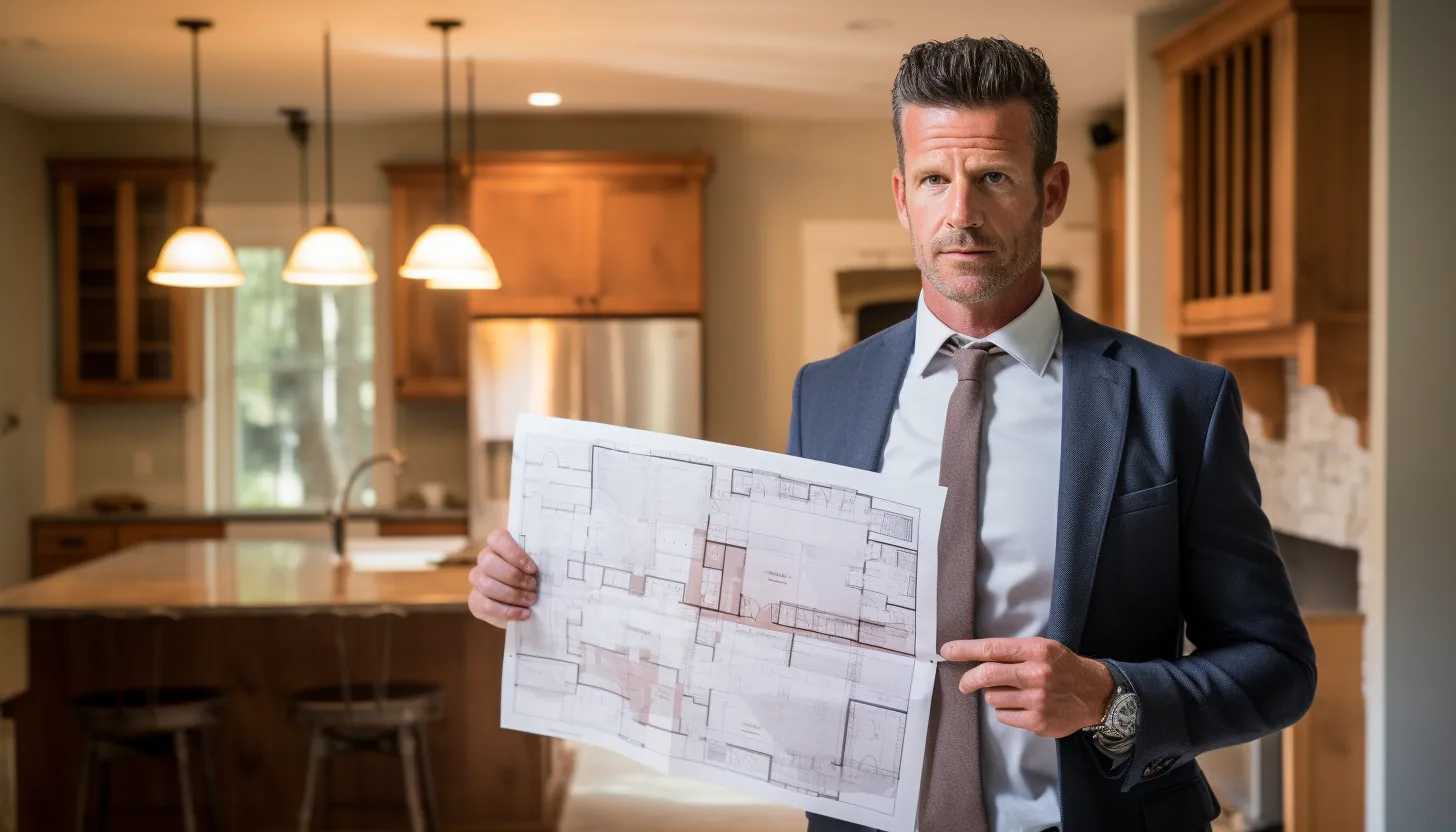 A picture of John Littles or similar representative standing in a cozy, naturally lit room, holding a blueprint or plan of land management, showing their engagement with the sustainable cause. (Taken with a Nikon D850)