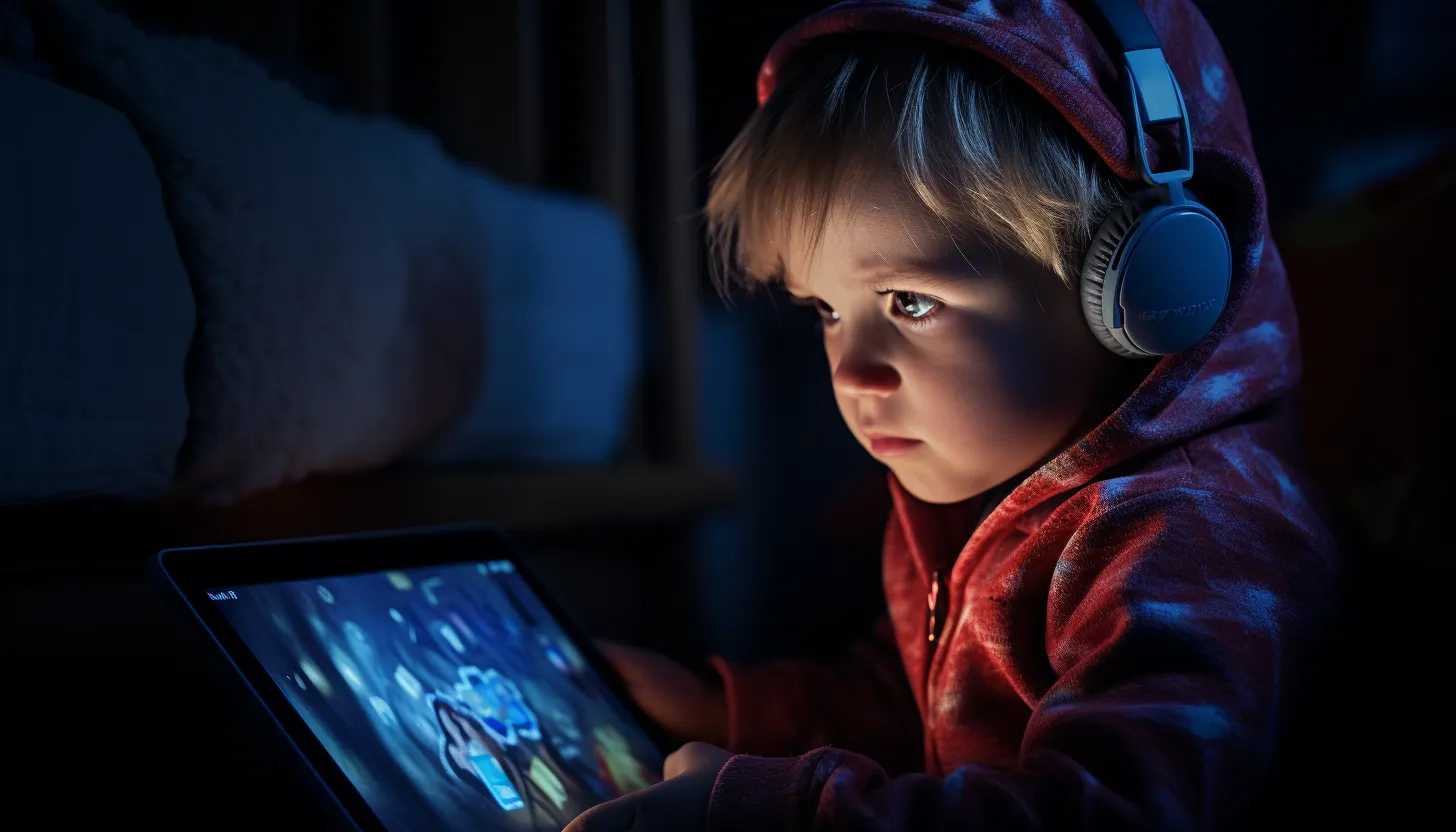 A thought-provoking image of a child, engrossed in watching a Disney animated classic on a tablet, with myriad expressions playing on their face, taken with Nikon D850, highlighting the core audience being impacted by Disney's changing narratives.