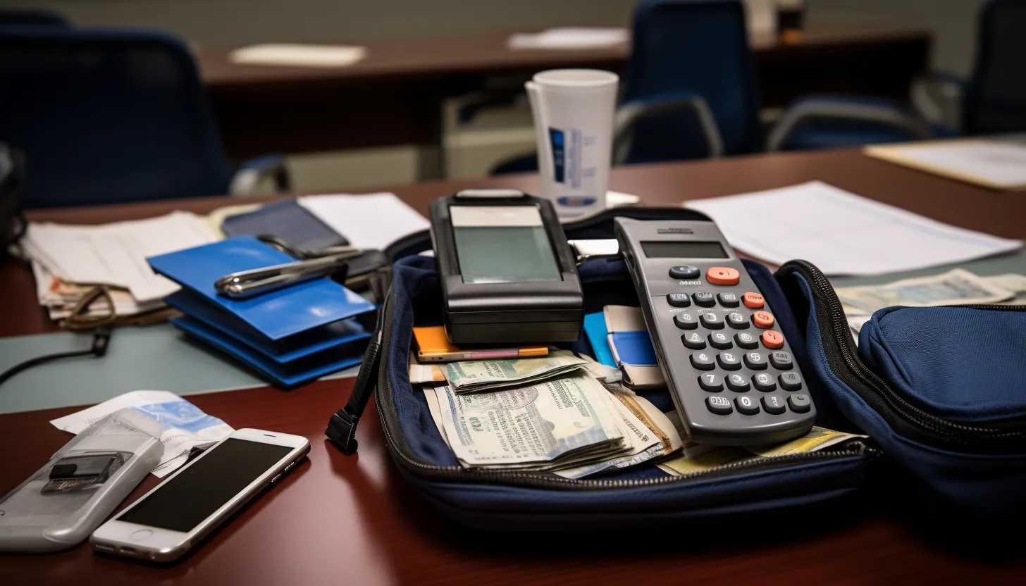 Close up shot of returned items on a table at the Marion County Record office, including cellphones and computers, taken with a Sony Alpha 7R IV.