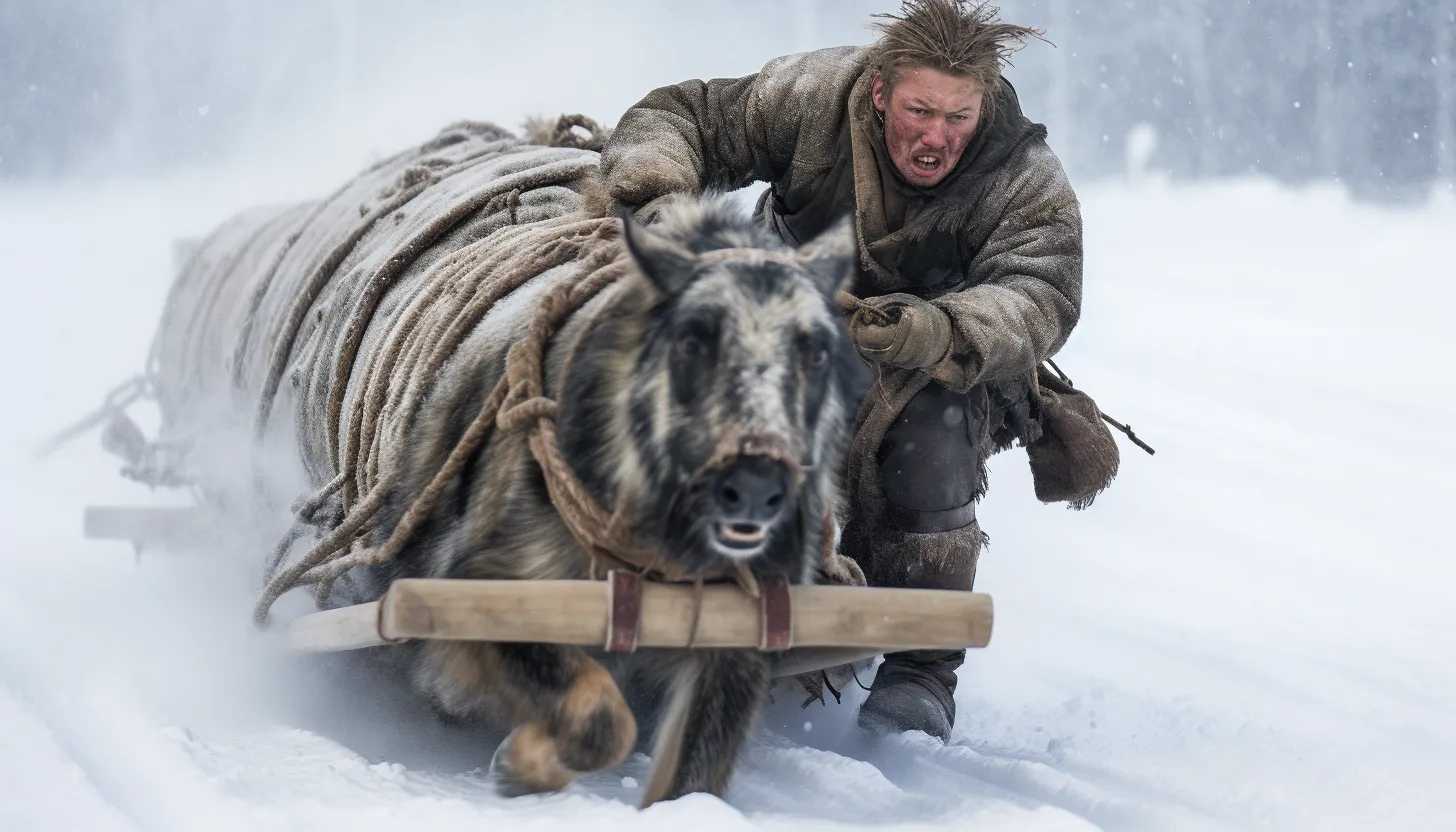 A symbolic shot of Lance pulling a heavy sled, representing the 90-pound load he would be pulling through his actual journey. Despite the strain visible in his face, Lance's stubborn resolve shines through, encapsulating his undying spirit and devotion to his mission. Image taken with Sony a7R III.