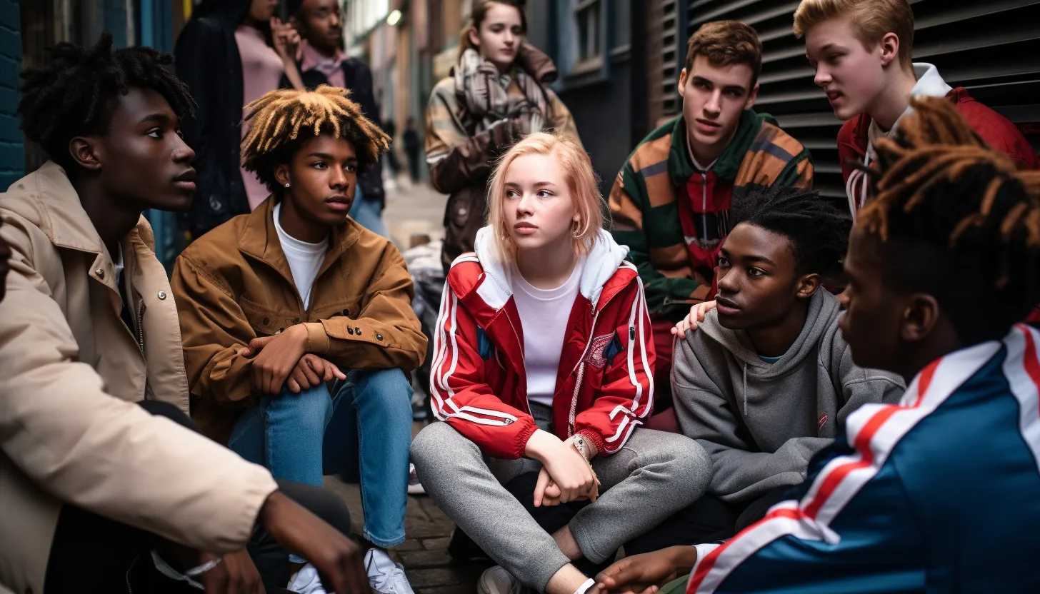 A group of diverse teenagers engaging in a political discussion, snapped with a Canon EOS R6.