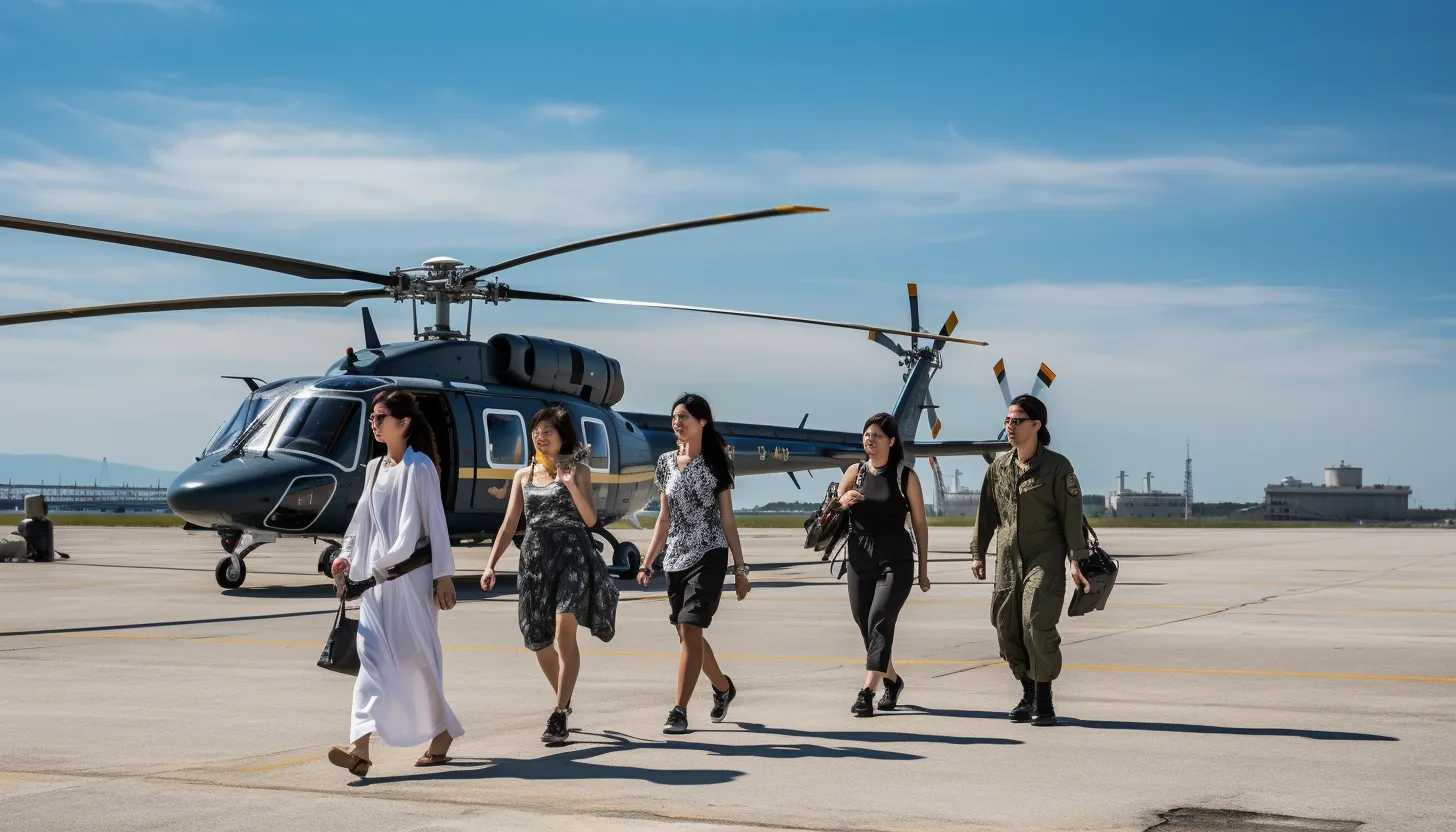 A photo of a group of Chinese tourists exploring a famous U.S. military base. [Taken with Nikon D850]