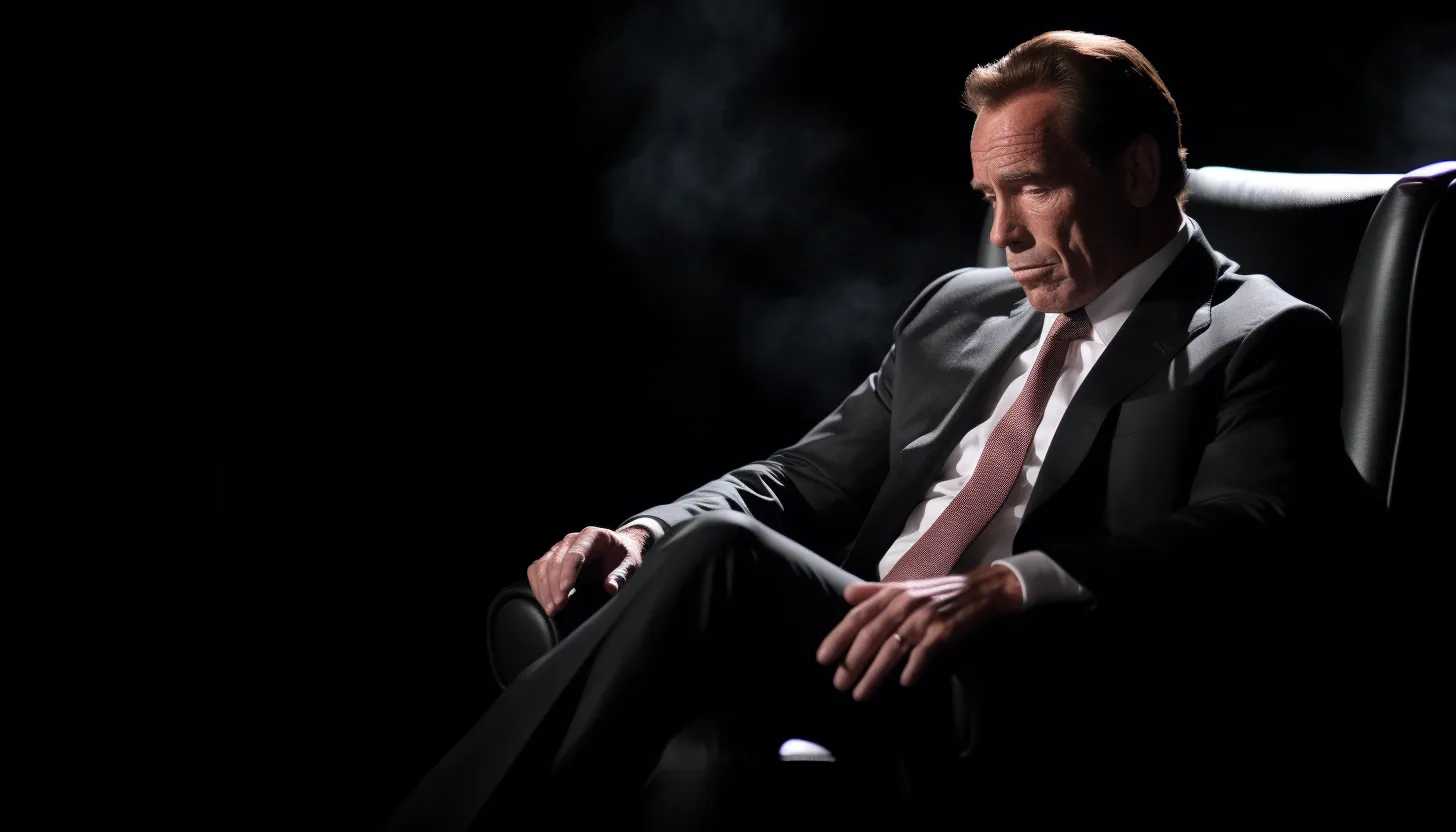 Arnold Schwarzenegger reflecting on his near-death experience during a candid interview. (Taken with Canon EOS 5D Mark IV)
