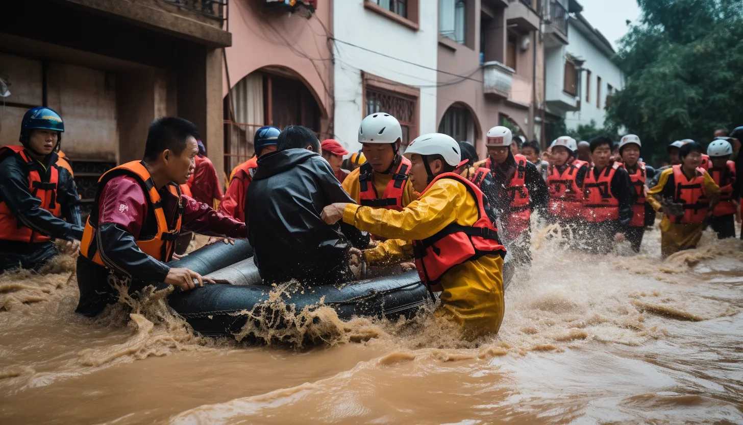 Rescue workers assisting flood victims in Mucum, displaying bravery and compassion amidst the chaos. (Taken with a Canon EOS 5D Mark IV)