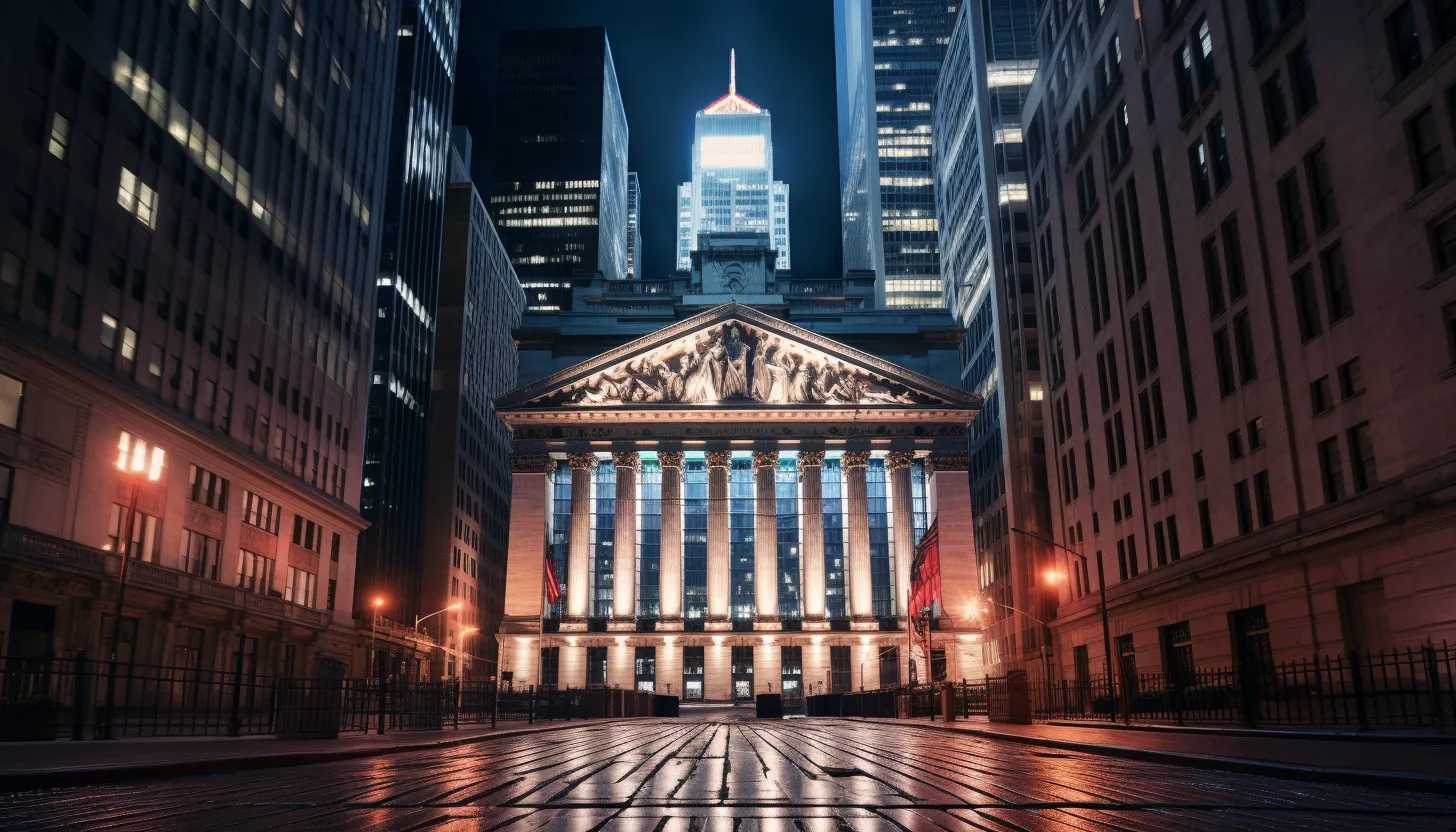 A photo of the New York Stock Exchange in New York City, taken with a Sony A7III.