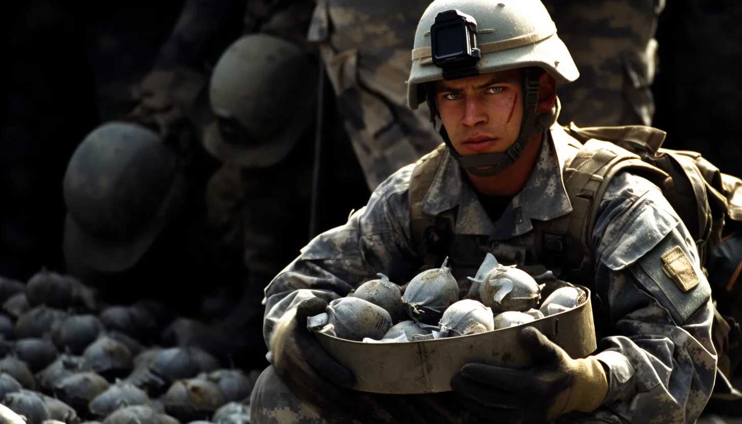 Soldier wearing protective apparel while handling depleted uranium rounds