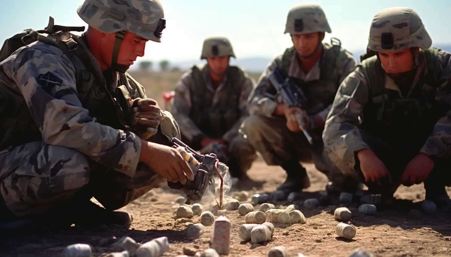 Military personnel conducting a training exercise with depleted uranium rounds