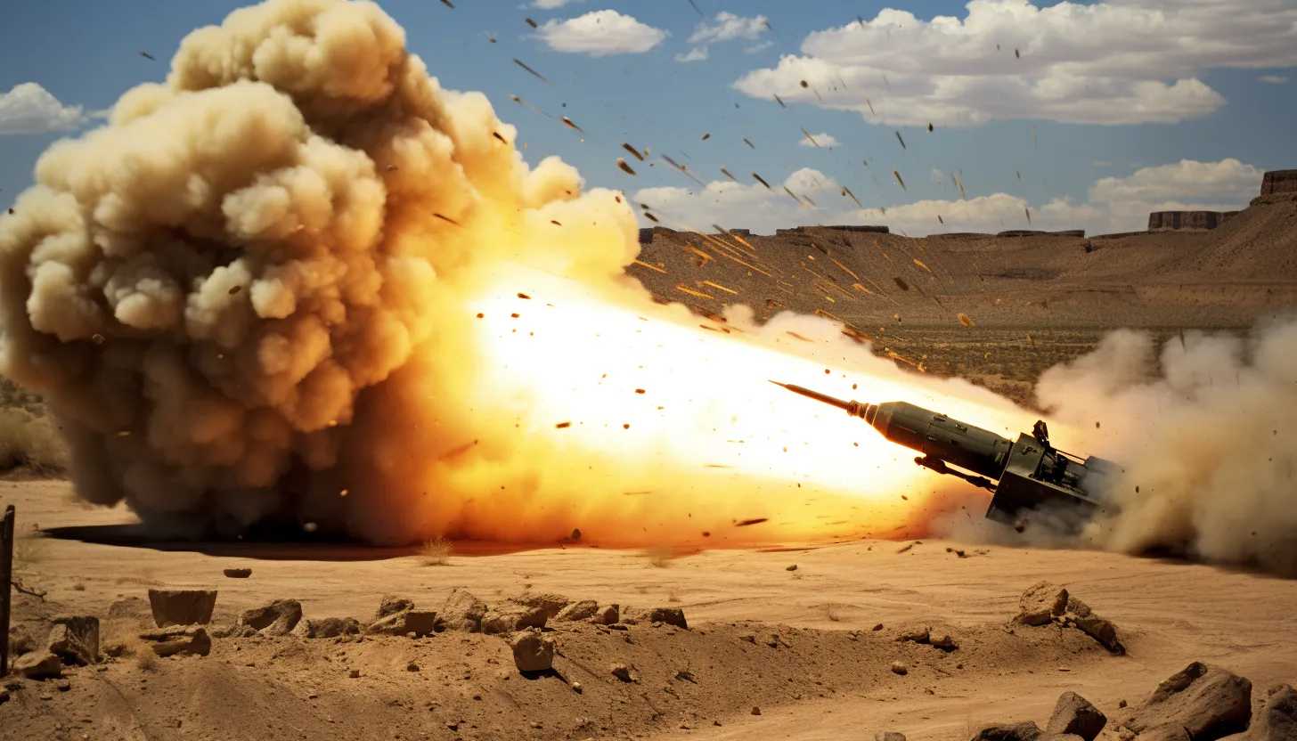 Depleted uranium munition being fired from a tank during a combat exercise