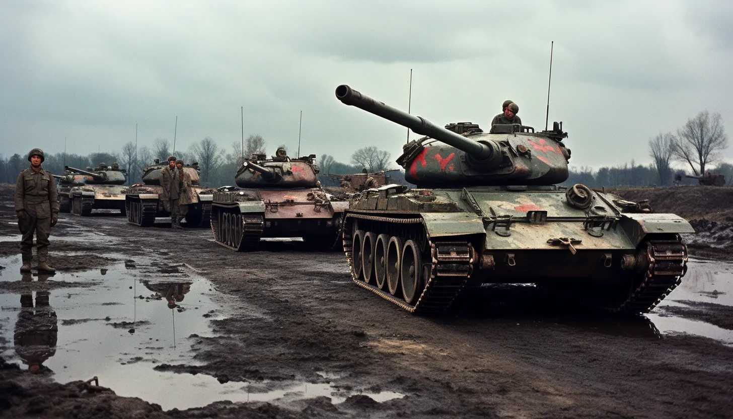 Historical photo of tanks from the Cold War era