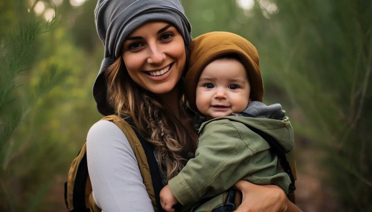 Noor Alfallah smiling with her baby boy, Roman, taken with a Canon EOS R.