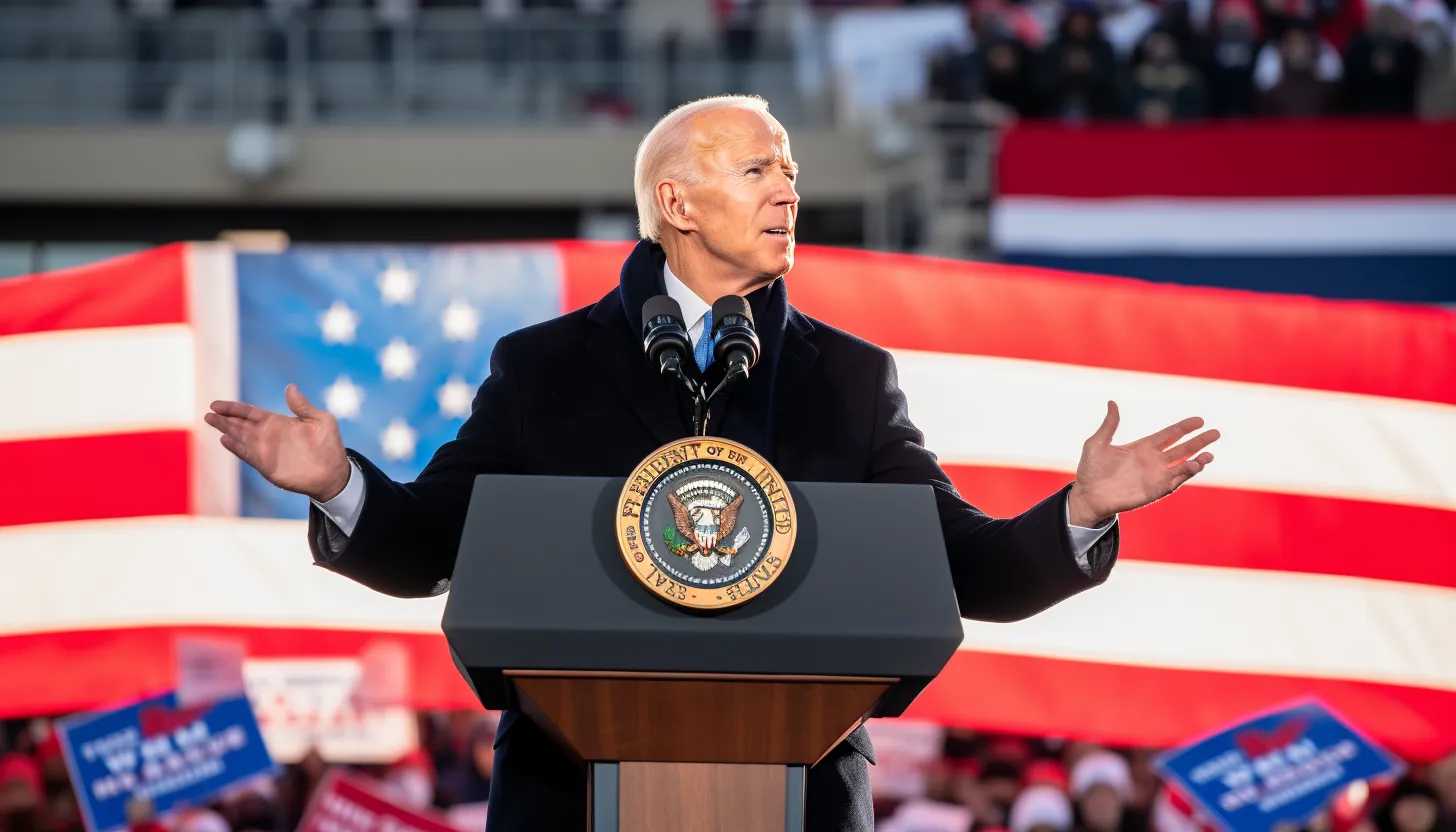 An image of President Biden speaking at a campaign rally in Washington, D.C., taken with a Nikon D850 camera.