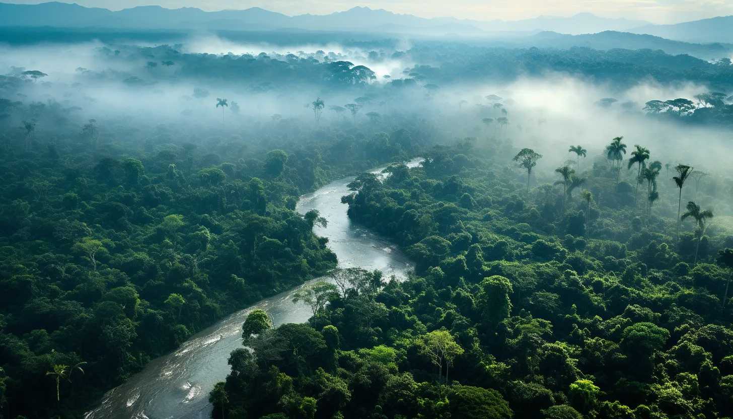 An aerial shot of the dense jungle separating North and South America, captured with a Canon EOS 5D Mark IV.