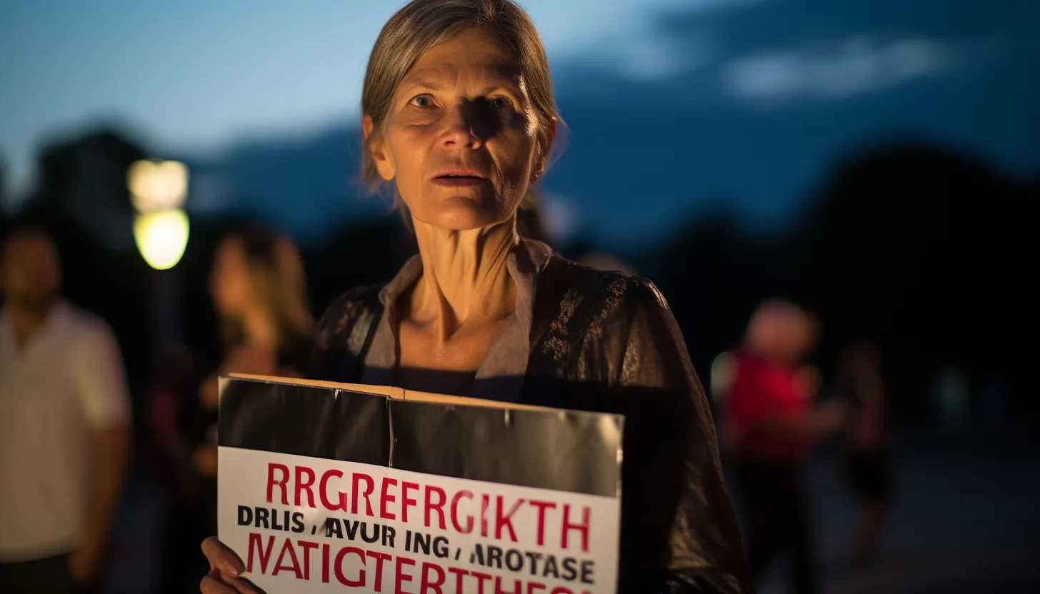 A woman holding a sign that reads 'Reproductive Rights Matter' during a protest outside the Supreme Court building. (Photo taken with Canon EOS 5D Mark IV)