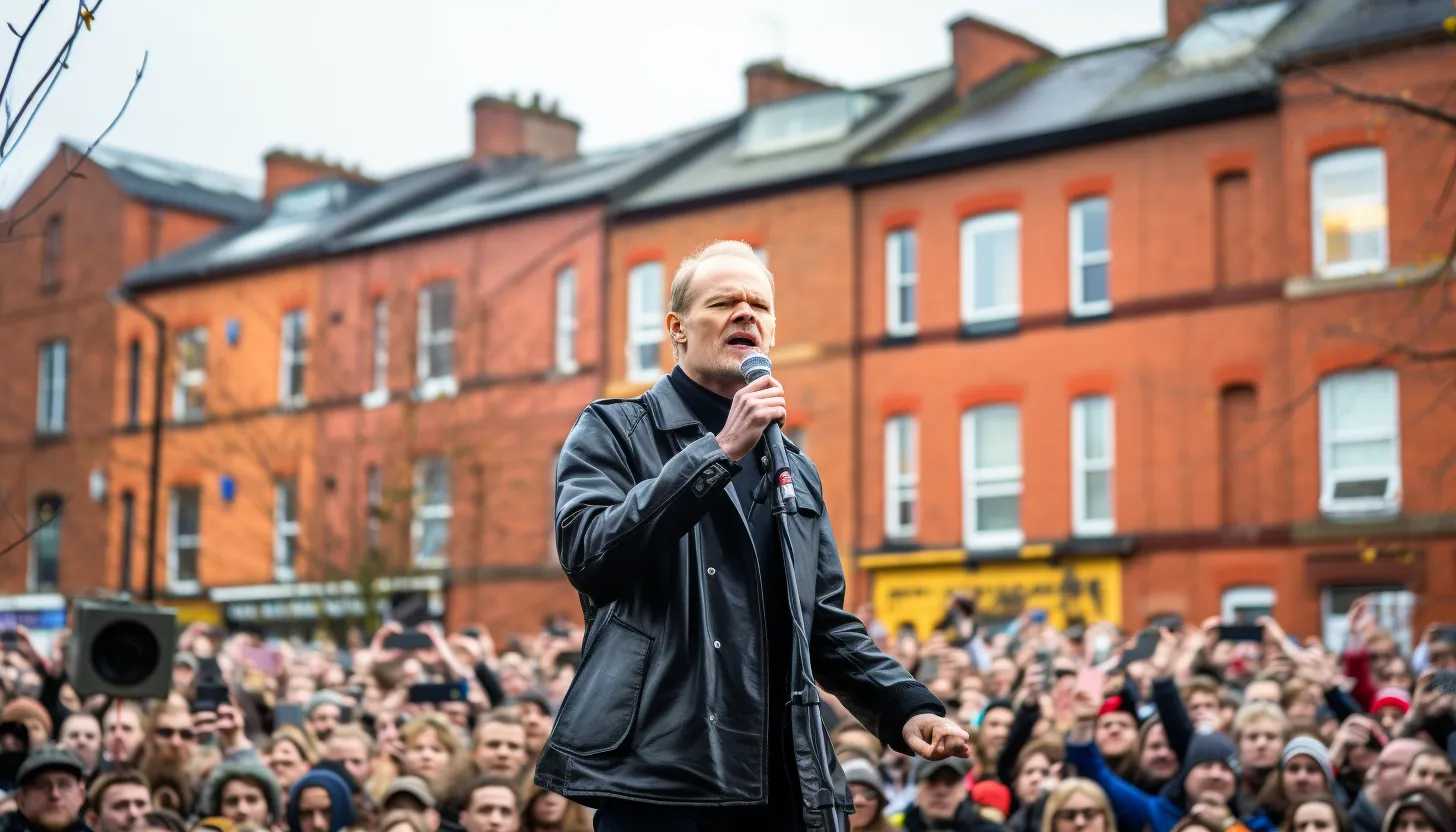 Julian Assange addressing a crowd during a public rally for press freedom (taken with Nikon D850)