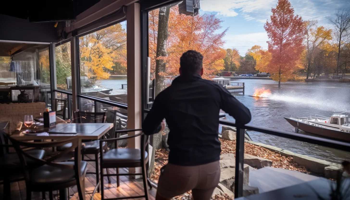 A picture of a security camera capturing footage of a dine-and-dash incident at Rick's on the River, snapped with a Sony Alpha a7 III