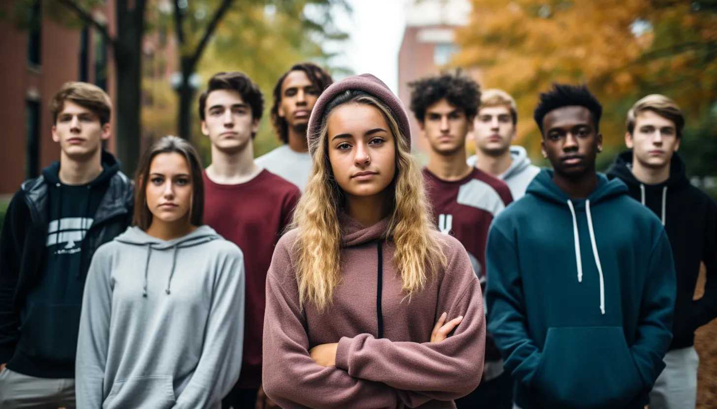 An image of a diverse group of students on a college campus, symbolizing the concept of losing faith in college.