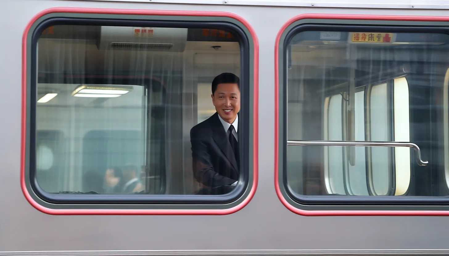 A close-up shot of the bulletproof windows of Kim Jong Un's train, showcasing its advanced security features. Photo taken with a Canon EOS R camera.