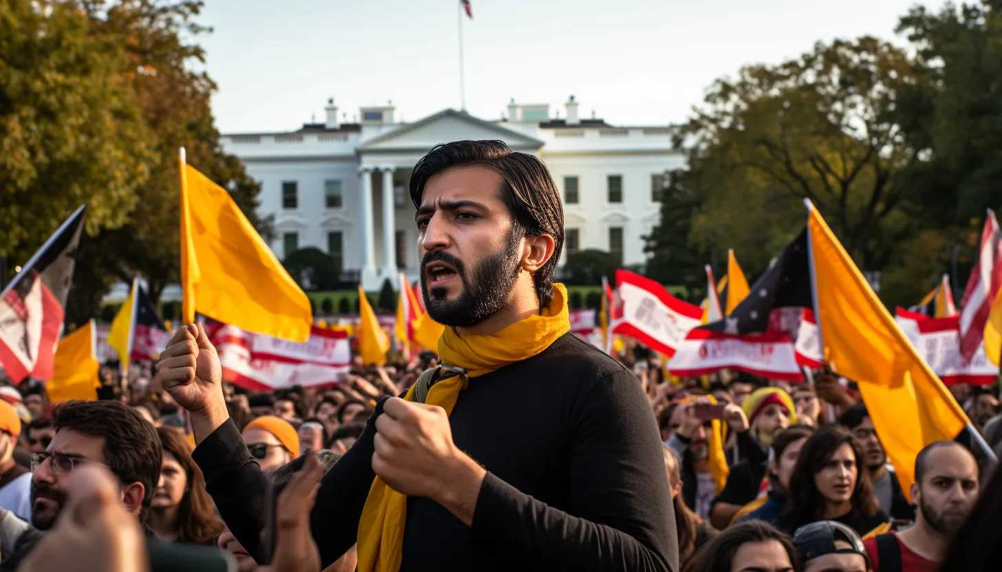 Protesters rallying against the Iran deal in front of the White House - taken with Sony a7 III