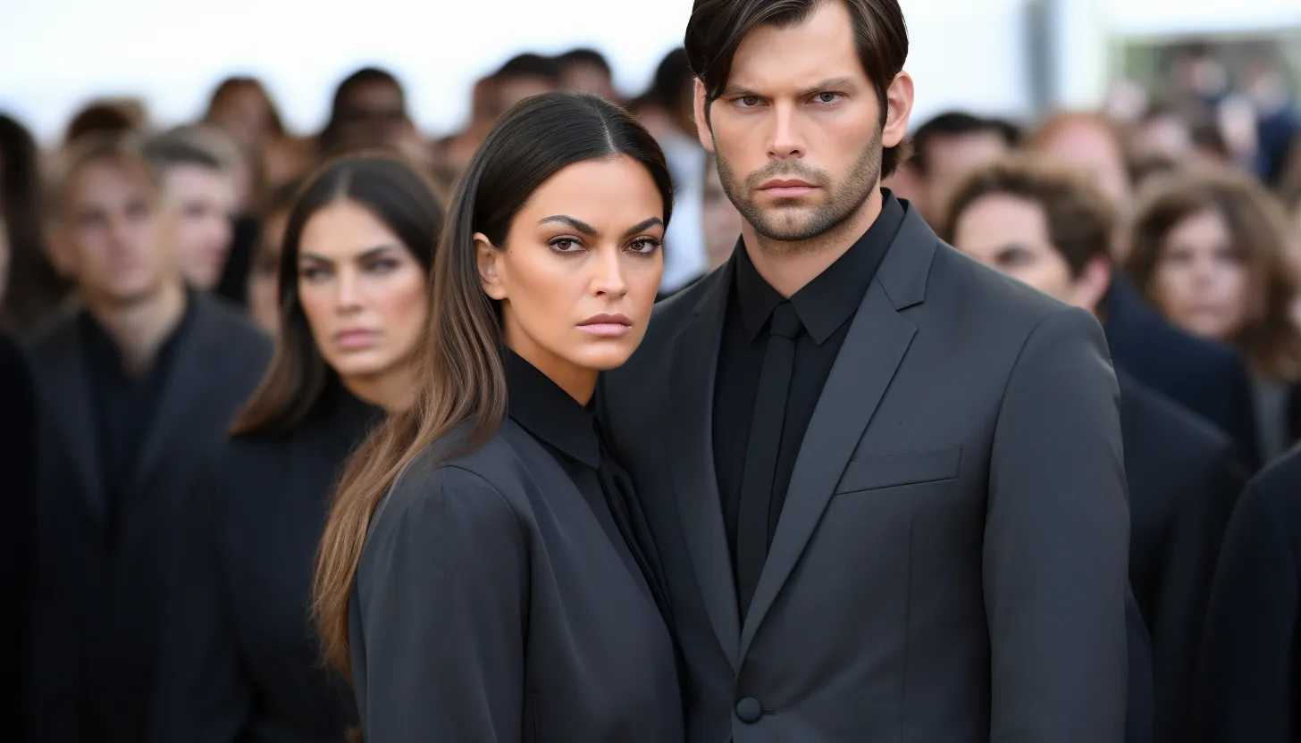 Mila Kunis and Ashton Kutcher standing in solidarity with the victims, expressing their support for justice, taken with Sony A7 III.