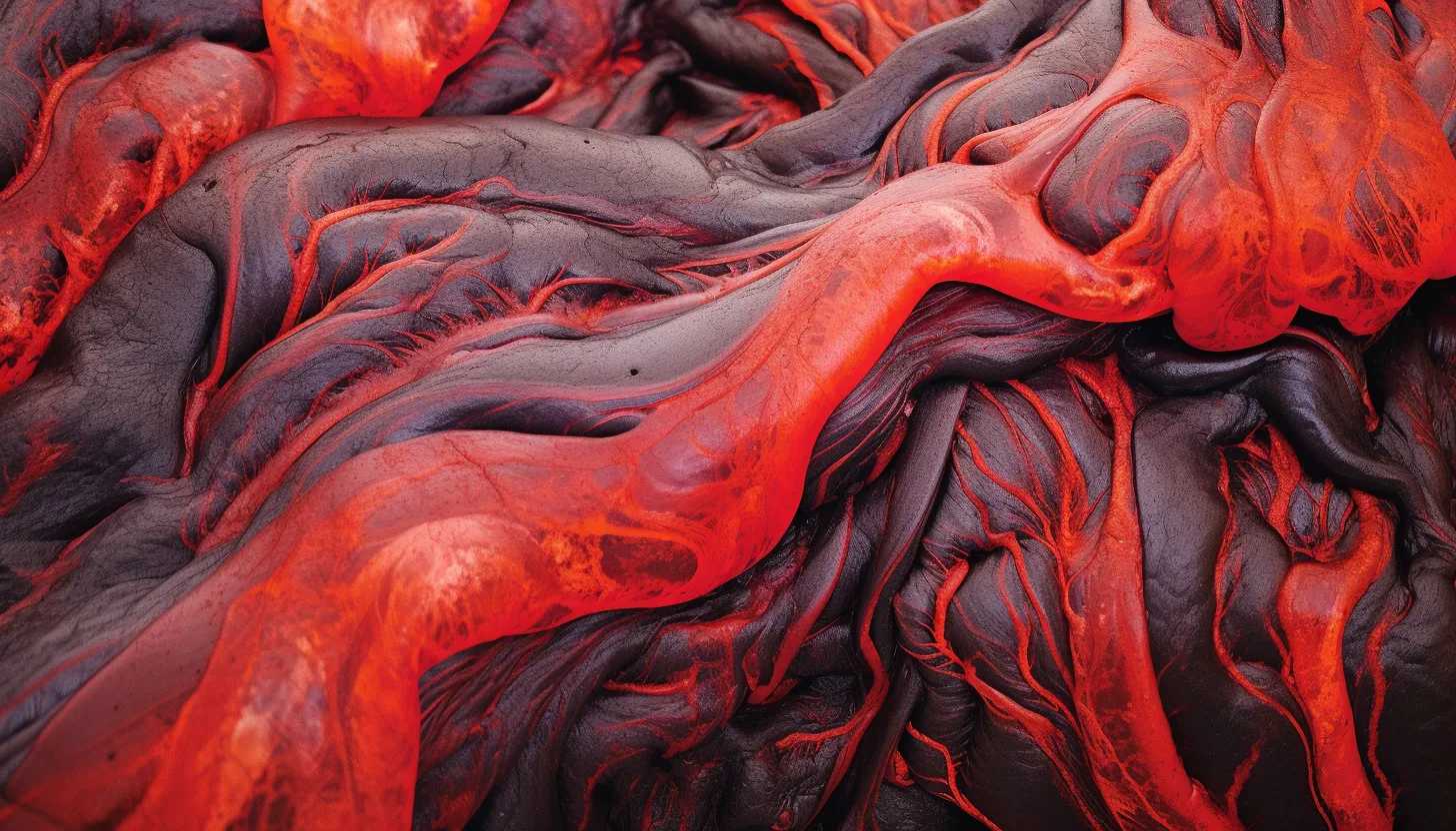 A mesmerizing close-up of red lava flowing from Kilauea, illustrating the raw power and intensity of the volcano. (taken with Nikon D850)