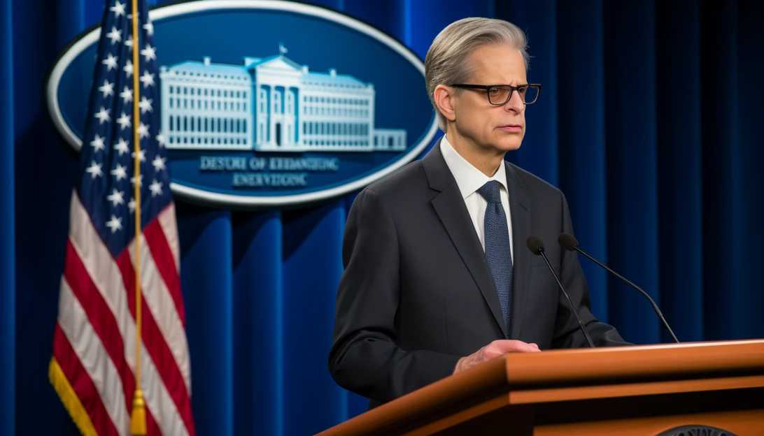 An image of Attorney General Merrick Garland delivering a press conference, addressing the appointment of Special Counsel David Weiss. [Image taken with a Sony A7 III]