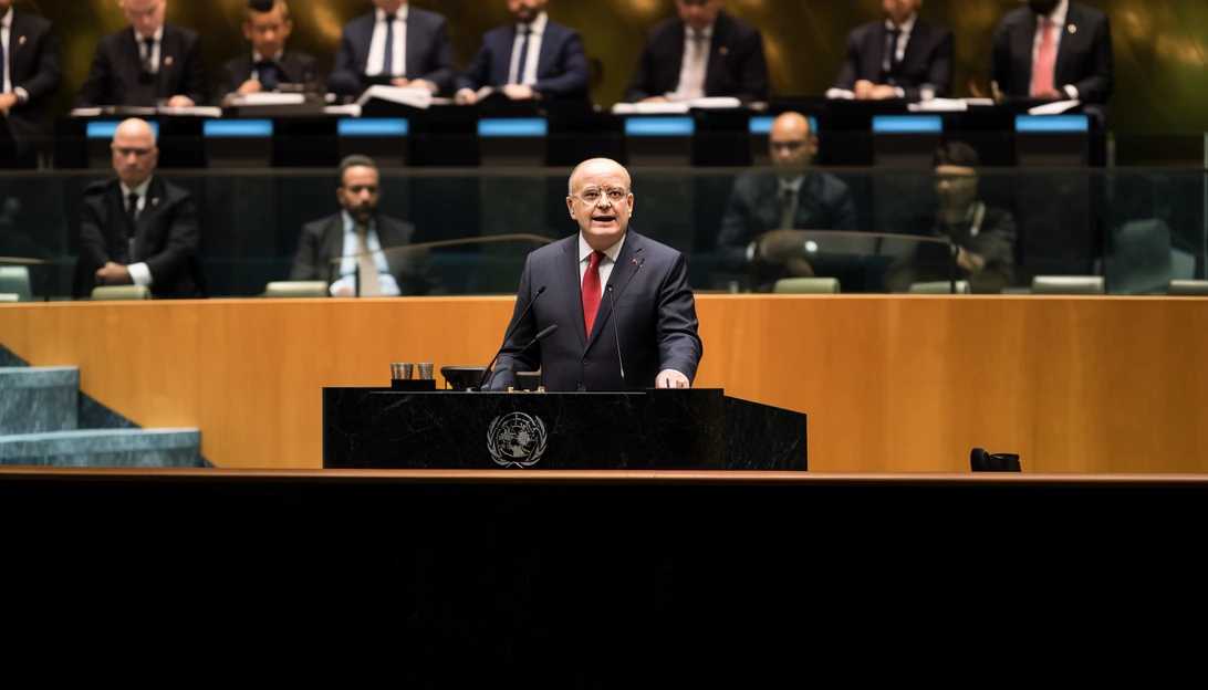 Netanyahu delivering his speech at the UN General Assembly, captured with a Nikon D850.