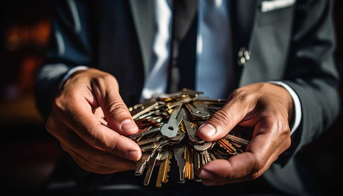 A close-up shot of a person holding a stack of house keys, symbolizing the struggles of homebuyers in the current real estate market. (Taken with a Nikon Z7)