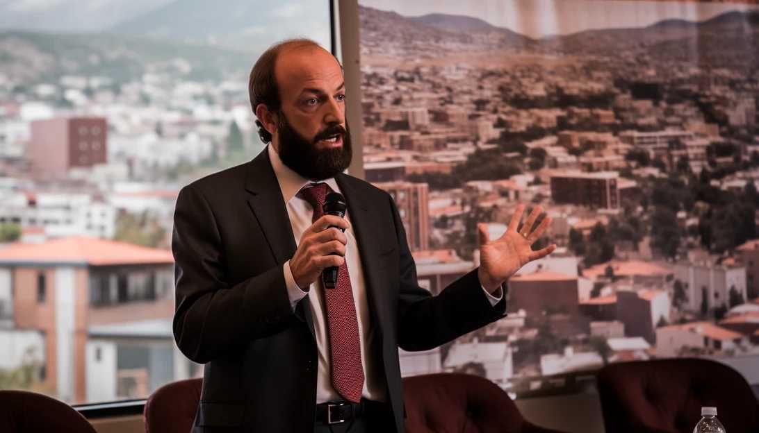 Mayor Leeser discussing the surge in Venezuelan asylum seekers and the strain on resources in El Paso. (Photo taken with a Sony Alpha a7 III)