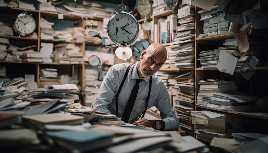 A man managing a heavy workload and tight deadlines, taken with a Nikon D850