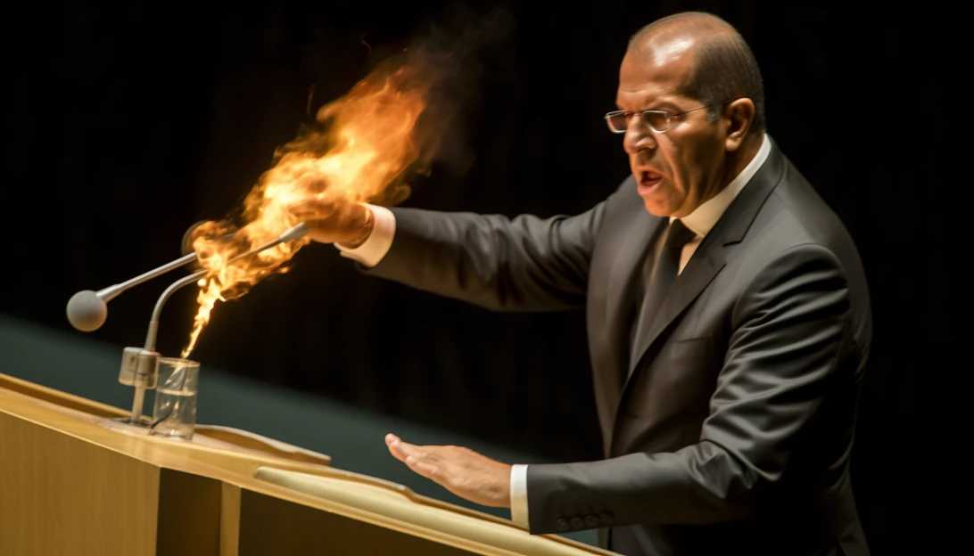 Russian Foreign Minister Sergey Lavrov delivering his fiery speech at the UN General Assembly. Taken with Nikon D850.